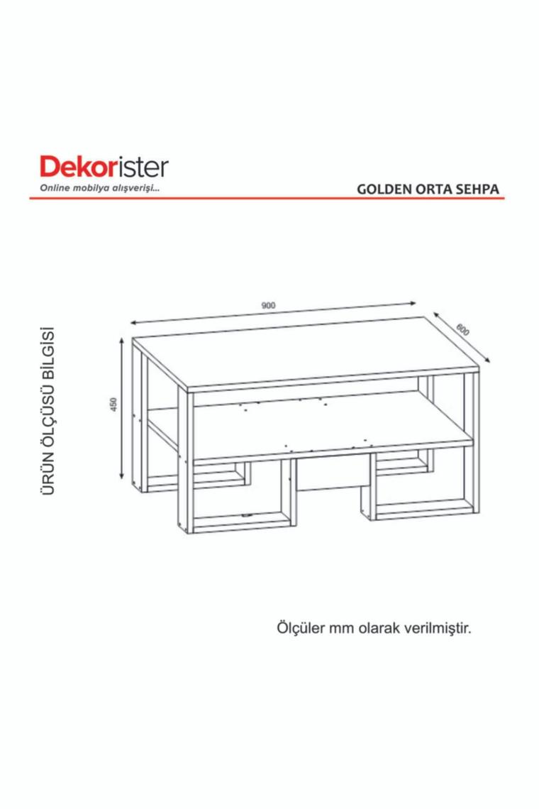 Golden Orta Sehpa Beyaz-Ceviz
