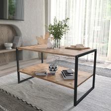 50x90 Metal Orta Sehpa Dikdörtgen Orta Sehpa Raflı Kahve Sehpası Çam