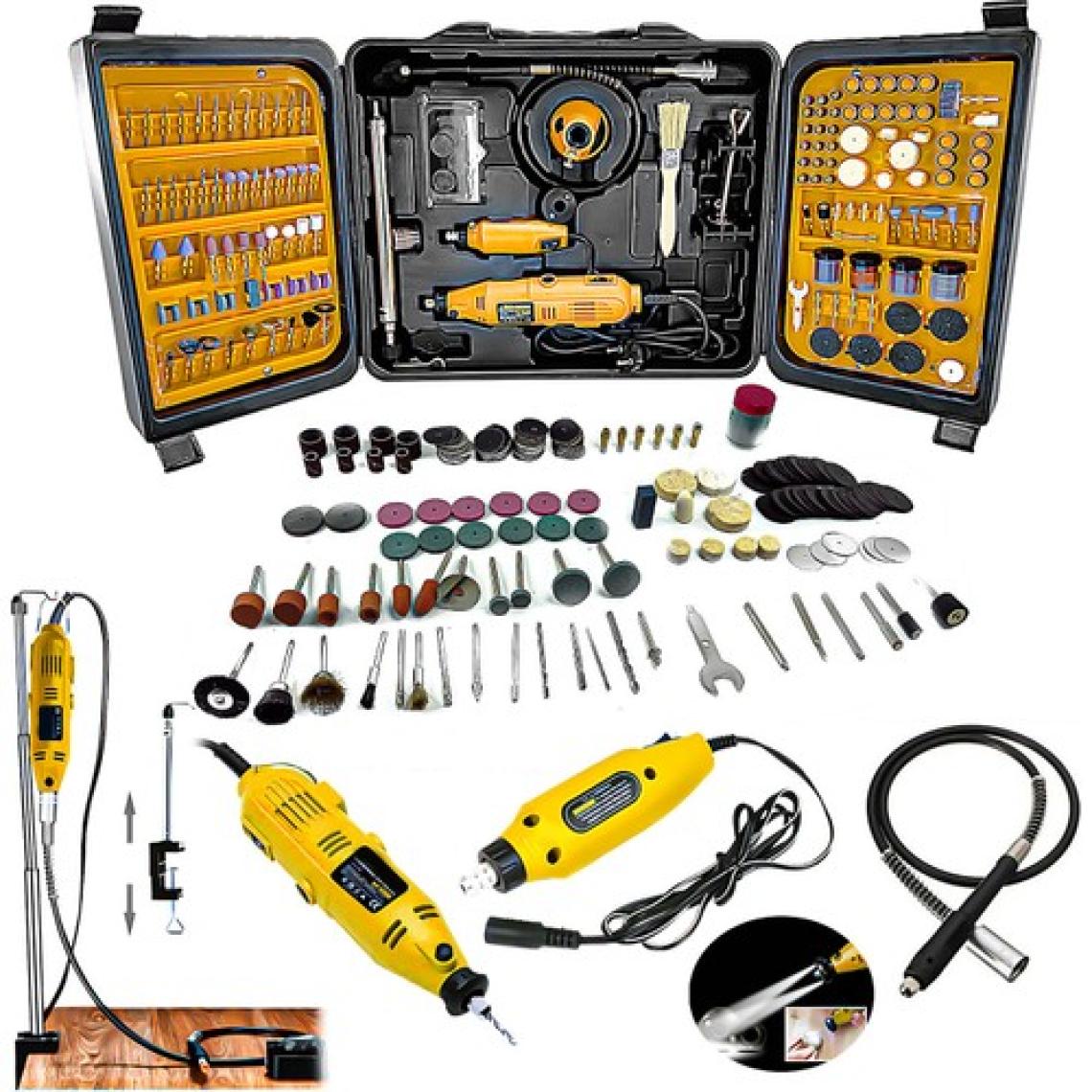 Stilmax  Alman Style  405 Parça Devir Ayarlı Gravür Oyma Makinesi Dremel Taşlama Zımpara  Seti  450W