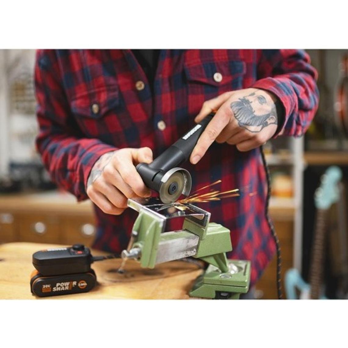 Worx WX741.9 Makerx 20VOLT Kömürsüz Profesyonel 50MM Avuç Taşlama + 3 Aksesuar (Akü Dahil Değildir)
