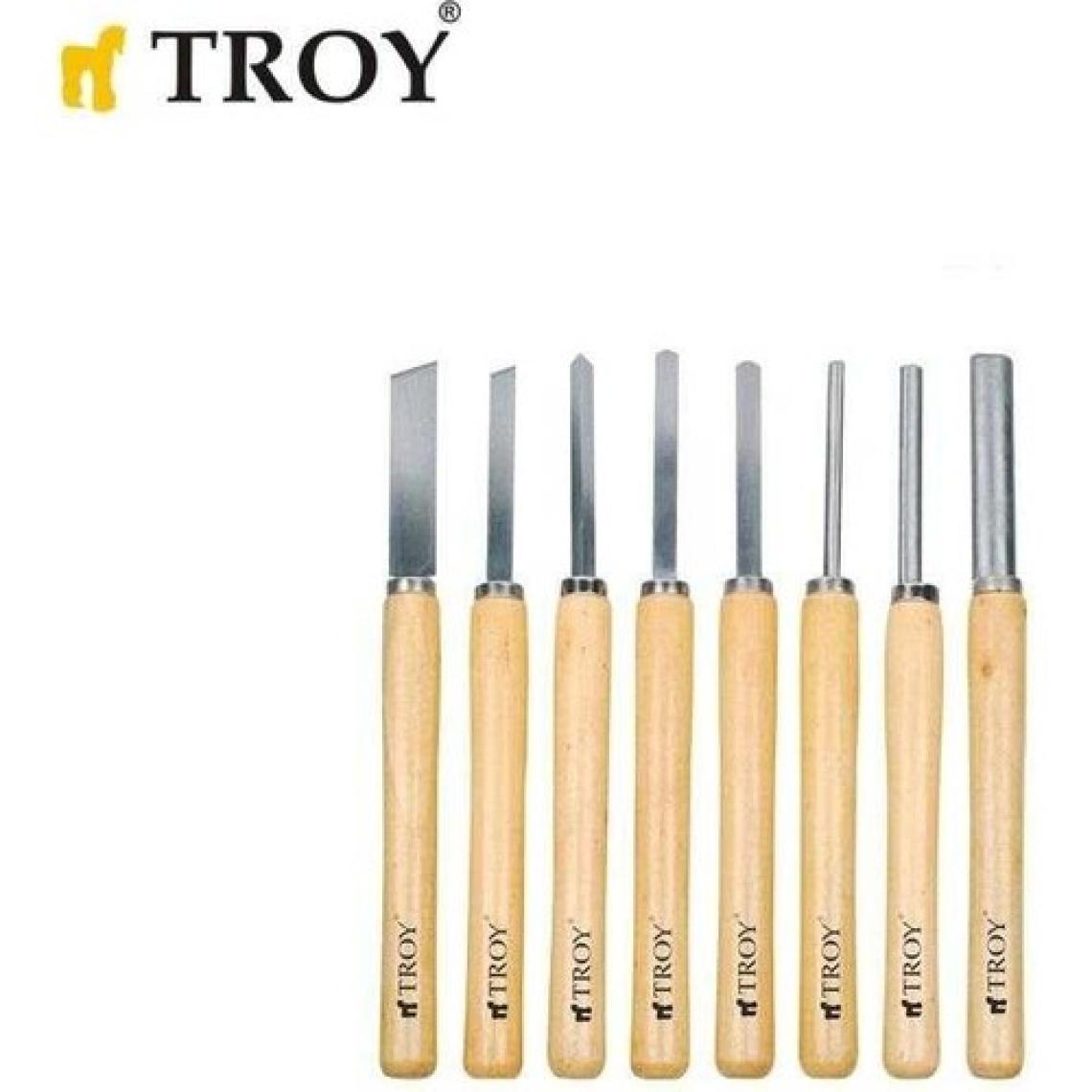 Troy 25008 Ahşap Torna Bıçak Seti (8 Parça)