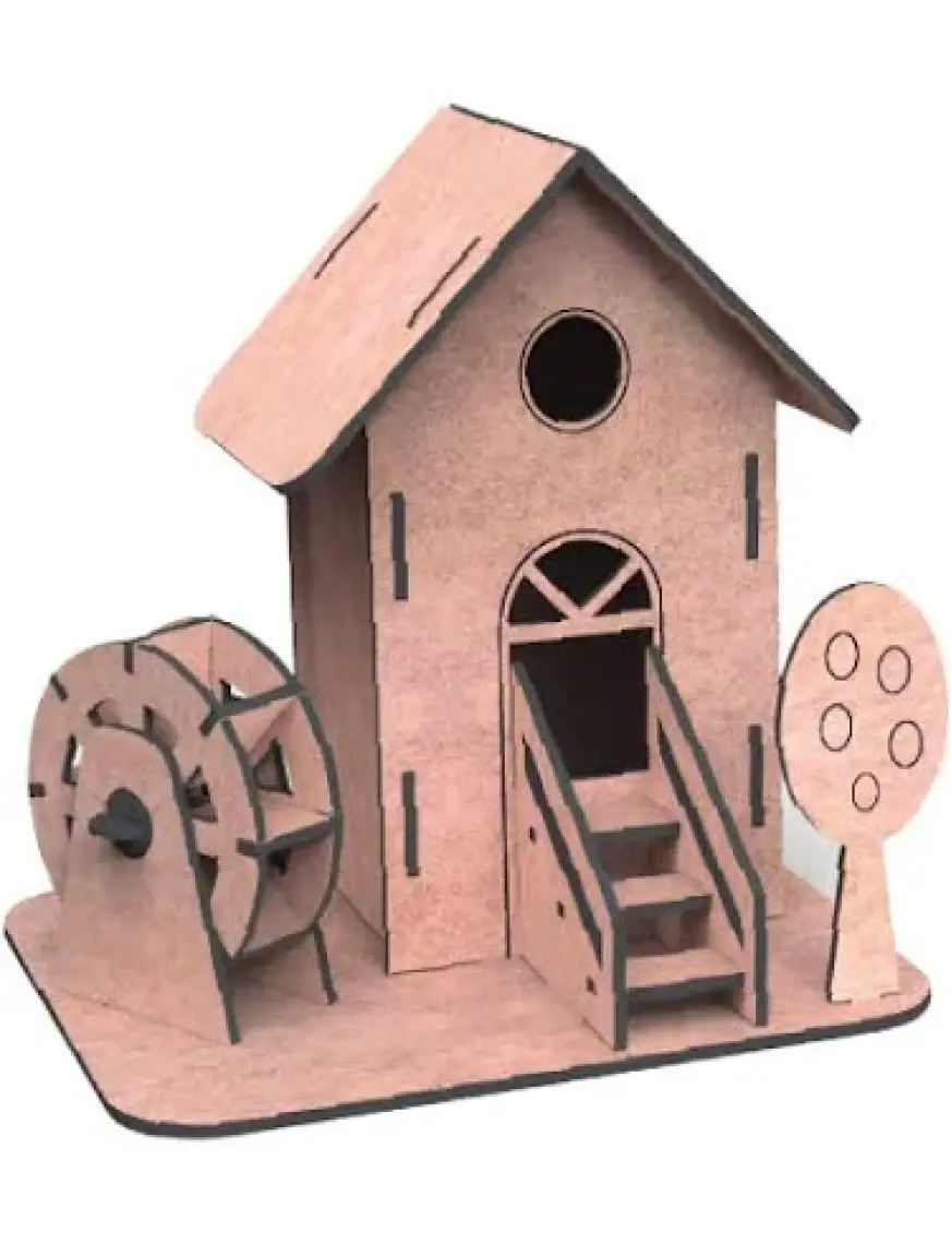 Südor Ahşap Maket Su Değirmeni Boyama Seti 16X15X14 cm N:MD207