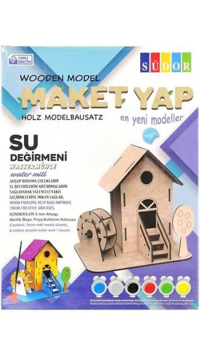 Südor Ahşap Maket Uçak Boyama Seti 15X15X6 cm N:MD201