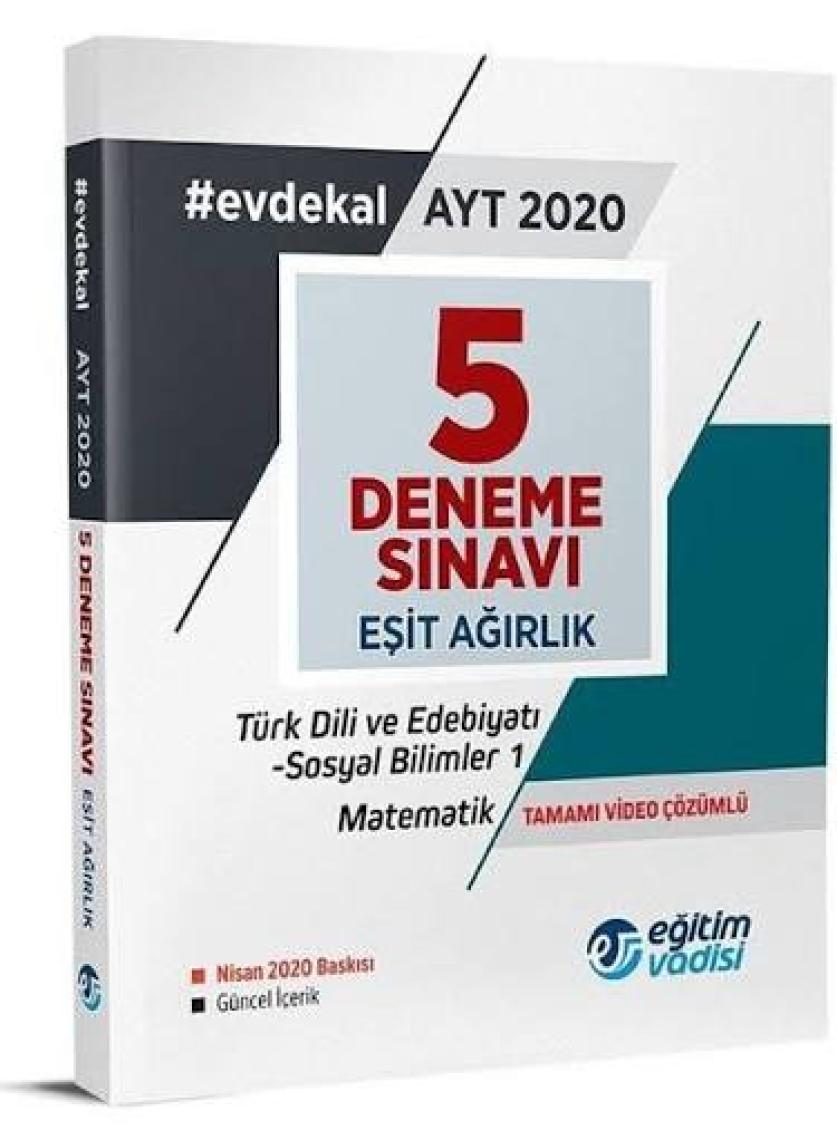 Eğitim Vadisi Yayınları AYT Eşit Ağırlık 5 Deneme Sınavı Tamamı Video Çözümlü