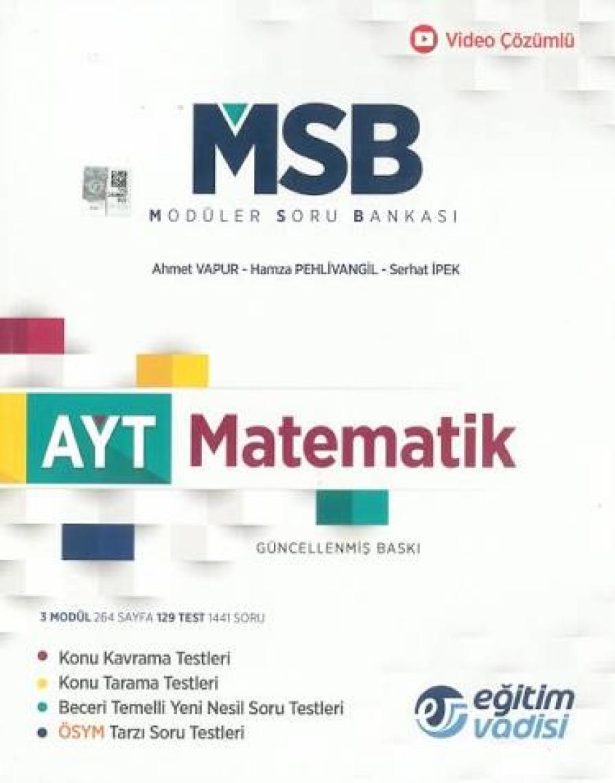 Eğitim Vadisi Yayınları AYT Matematik Modüler Soru Bankası Video Çözümlü