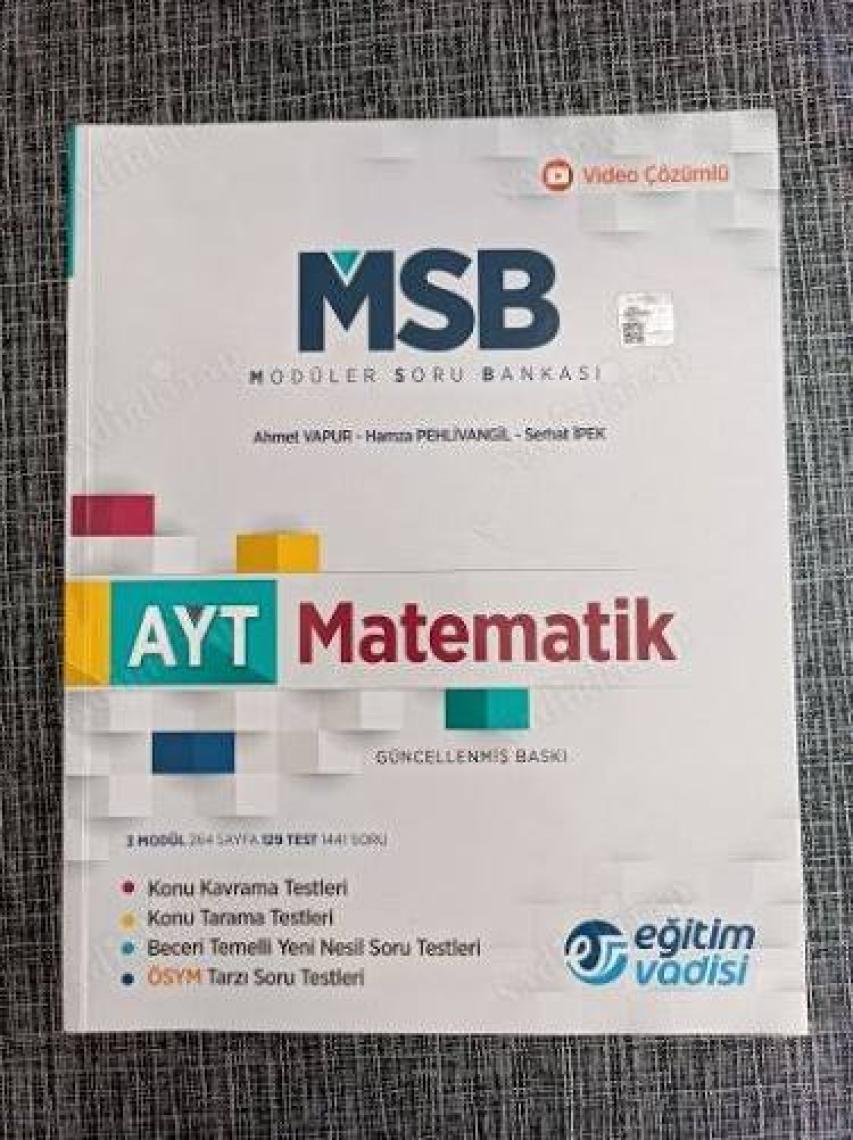 Eğitim Vadisi Yayınları AYT Matematik Modüler Soru Bankası Video Çözümlü