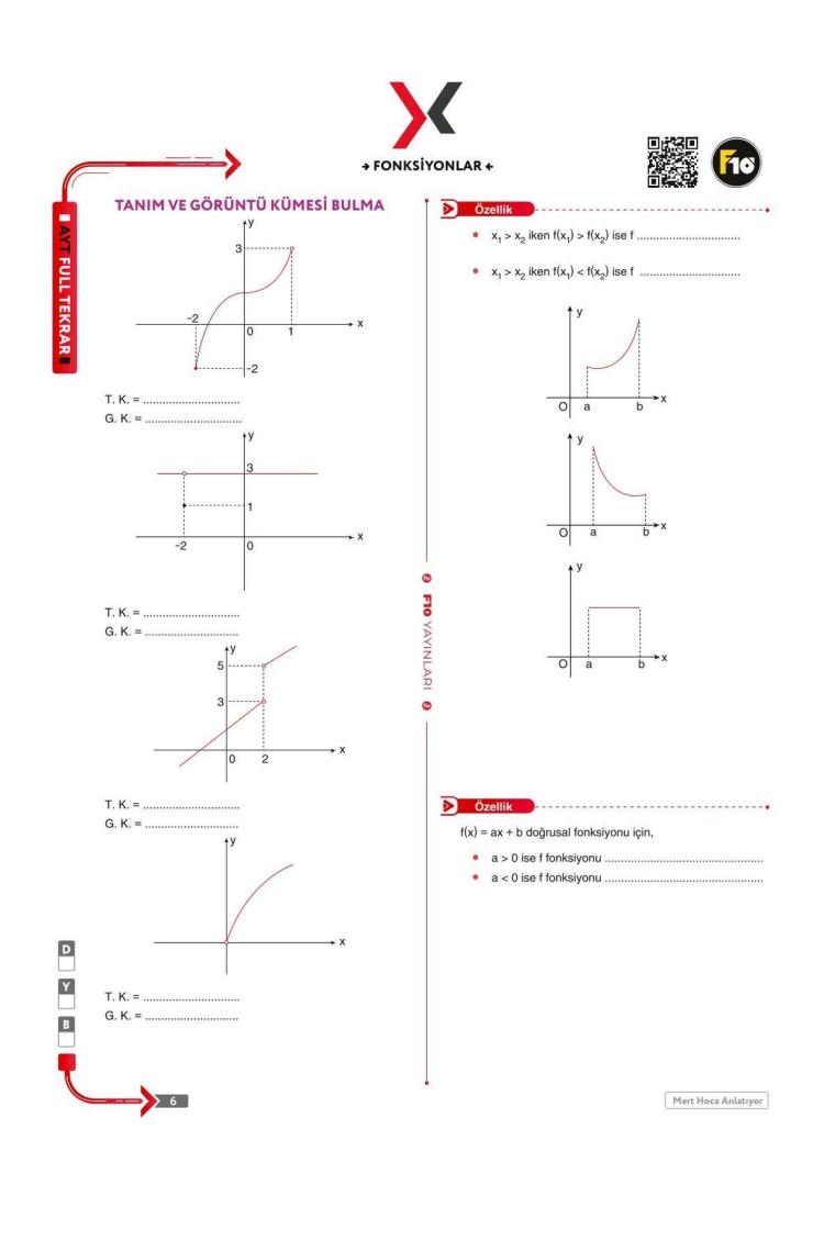 F10 Yayınları Mert Hoca AYT Matematik Full Tekrar Video Ders Kitabı