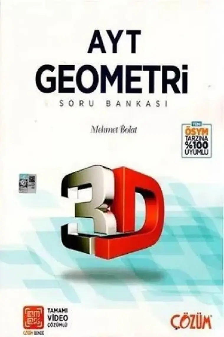 3D Yayınları AYT Geometri Soru Bankası Tamamı Video Çözümlü