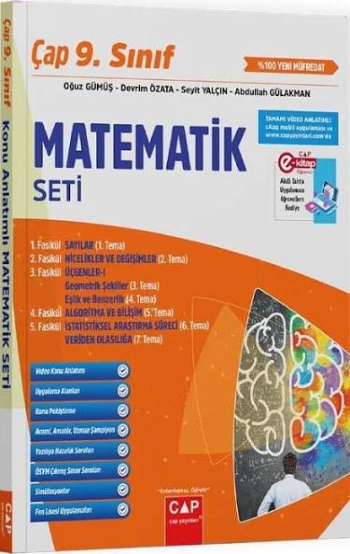 Çap Yayınları  9. Sınıf Matematik Anadolu Seti 2025