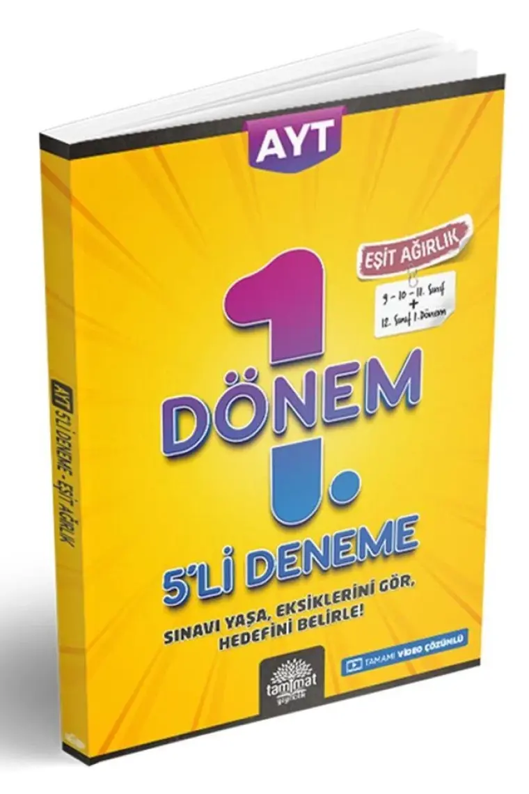 Tammat Yayıncılık AYT 1.Dönem Eşit Ağırlık 5'li Deneme 2020 Yeni Müfredat