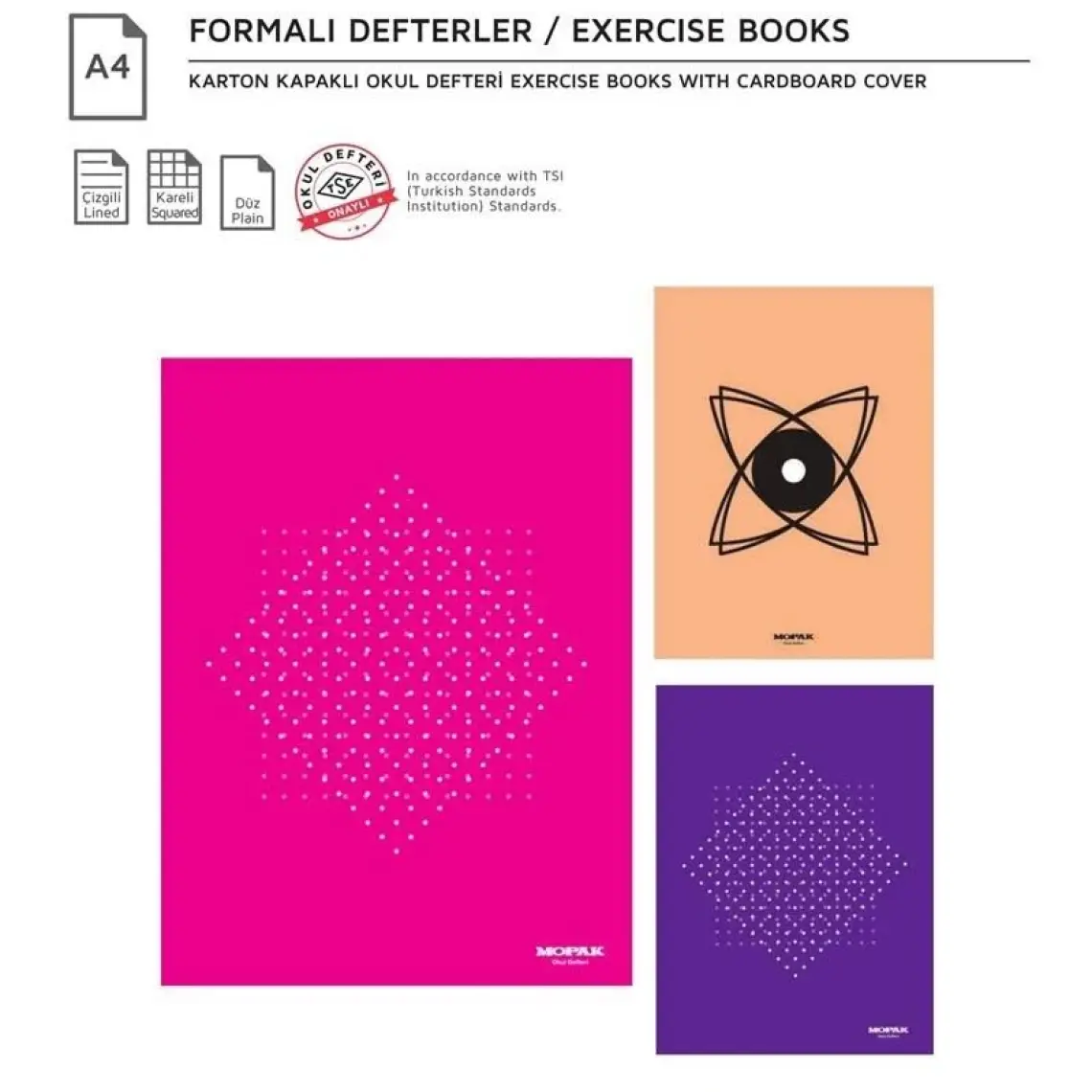 Mopak 40 Yaprak A4 Çizgili Defter