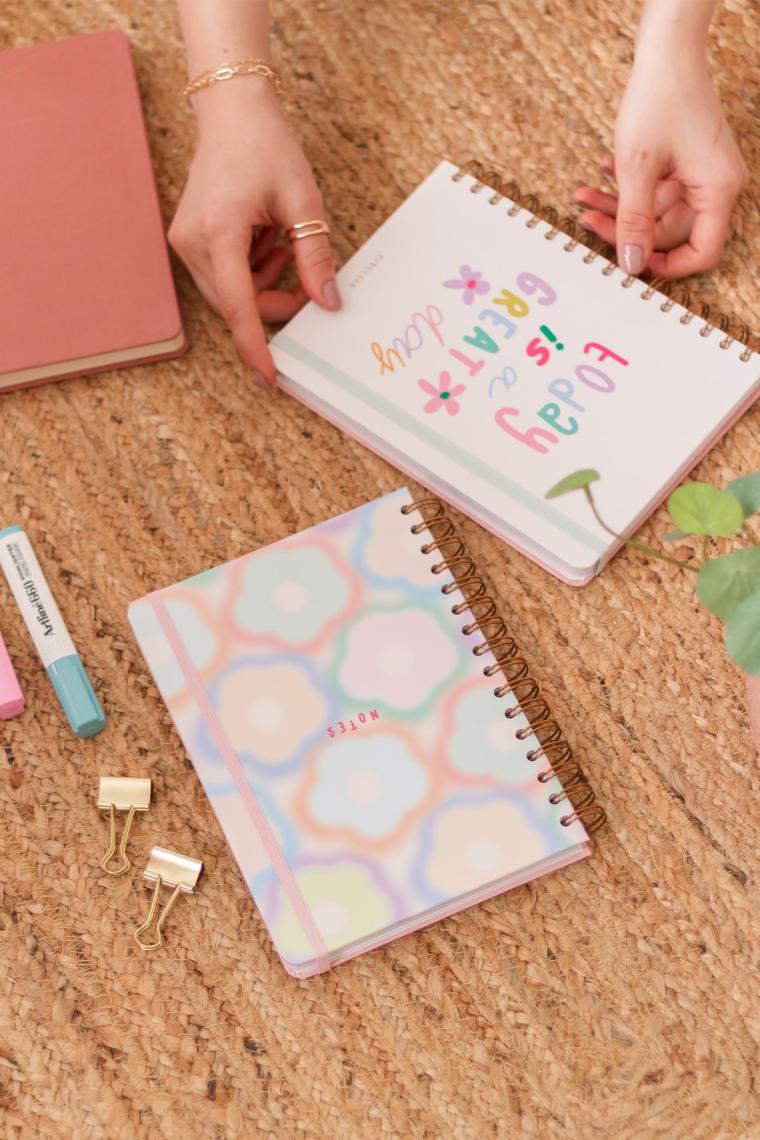 Matt Notebook A5 15X21 cm Spiralli Lastikli 2'li Tarihsiz Not Defteri Seti 1 Kareli 1 Çizgili