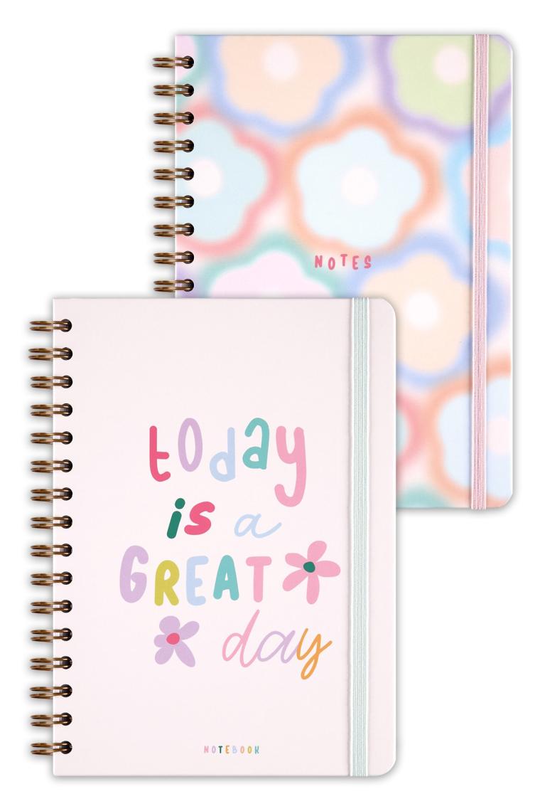 Matt Notebook A5 15X21 cm Spiralli Lastikli 2'li Tarihsiz Not Defteri Seti 1 Kareli 1 Çizgili