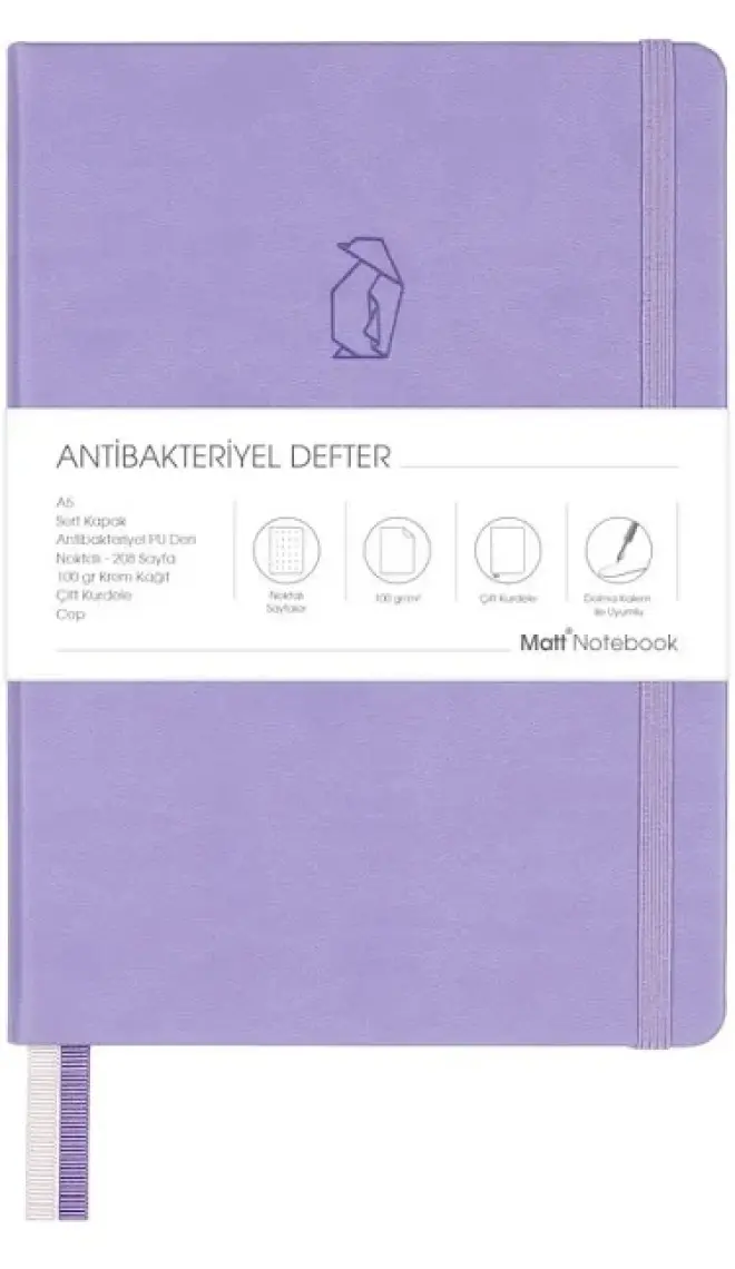 Matt Notebook A5 Defter Noktalı Yeşil
