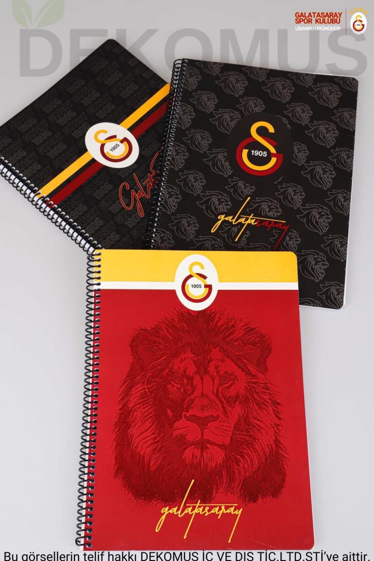 Galatasaray Lisanslı Galatasaray A4 Spırallı 2 Adet Kareli ve 2 Adet Çizgili Defter Okul Seti