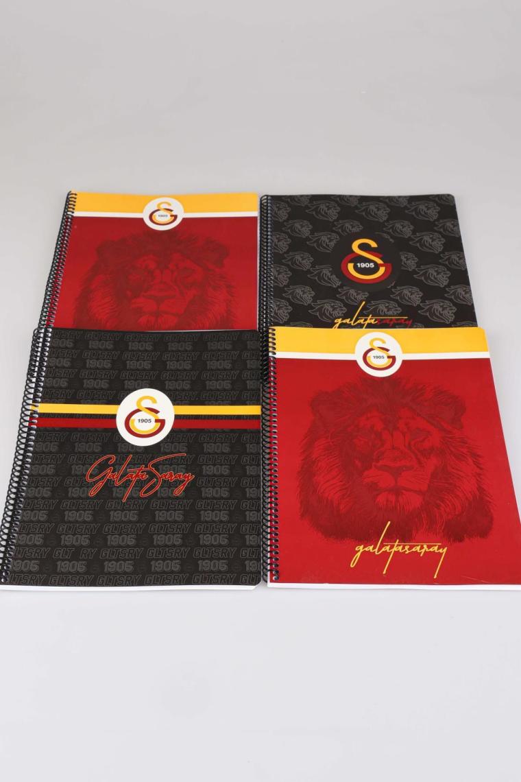Galatasaray Lisanslı Galatasaray A4 Spırallı 2 Adet Kareli ve 2 Adet Çizgili Defter Okul Seti
