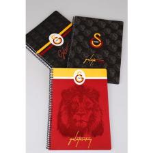 Galatasaray Lisanslı Galatasaray "tekli" Spırallı Çizgili A4 Karton Kapak 72 Yaprak Defter