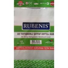 Rubenis Hazır Defter Kabı 20Lİ Şeffaf Beyaz A4 Yapışkanlı
