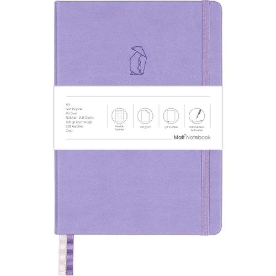 Matt Notebook A5 Defter Noktalı Lila