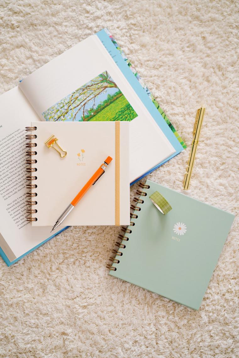 Matt Notebook 15X15 cm Kare 2'li Set Spiralli Çizgili Tarihsiz Not Defteri Papatya