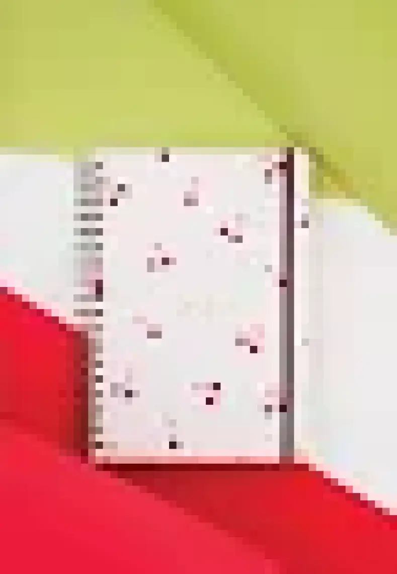 Matt Notebook 17X24 cm Lastikli Spiralli Sert Kapak Not Defteri Noktalı Kiraz