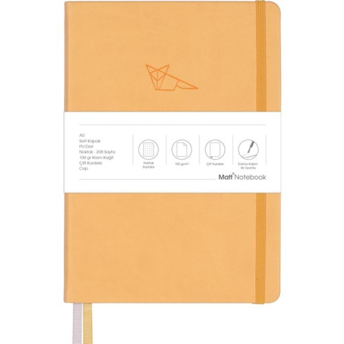 Matt Notebook A5 Defter Noktalı Sarı