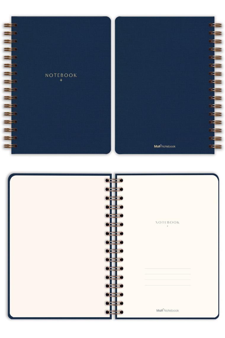 Matt Notebook A5 15X21 cm Spiralli Keten Not Defteri Lacivert