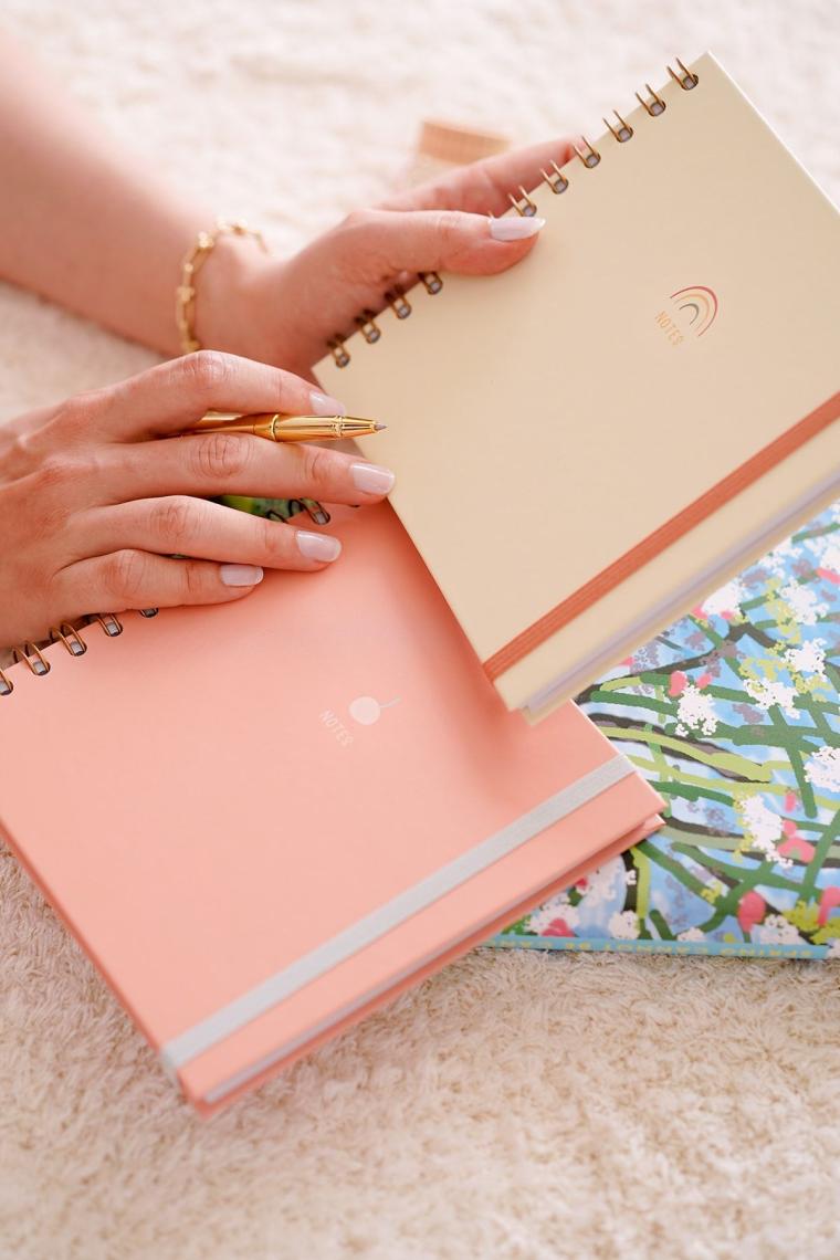Matt Notebook 15X15 cm Kare 2'li Set Spiralli Çizgili Tarihsiz Not Defteri Gökkuşağı