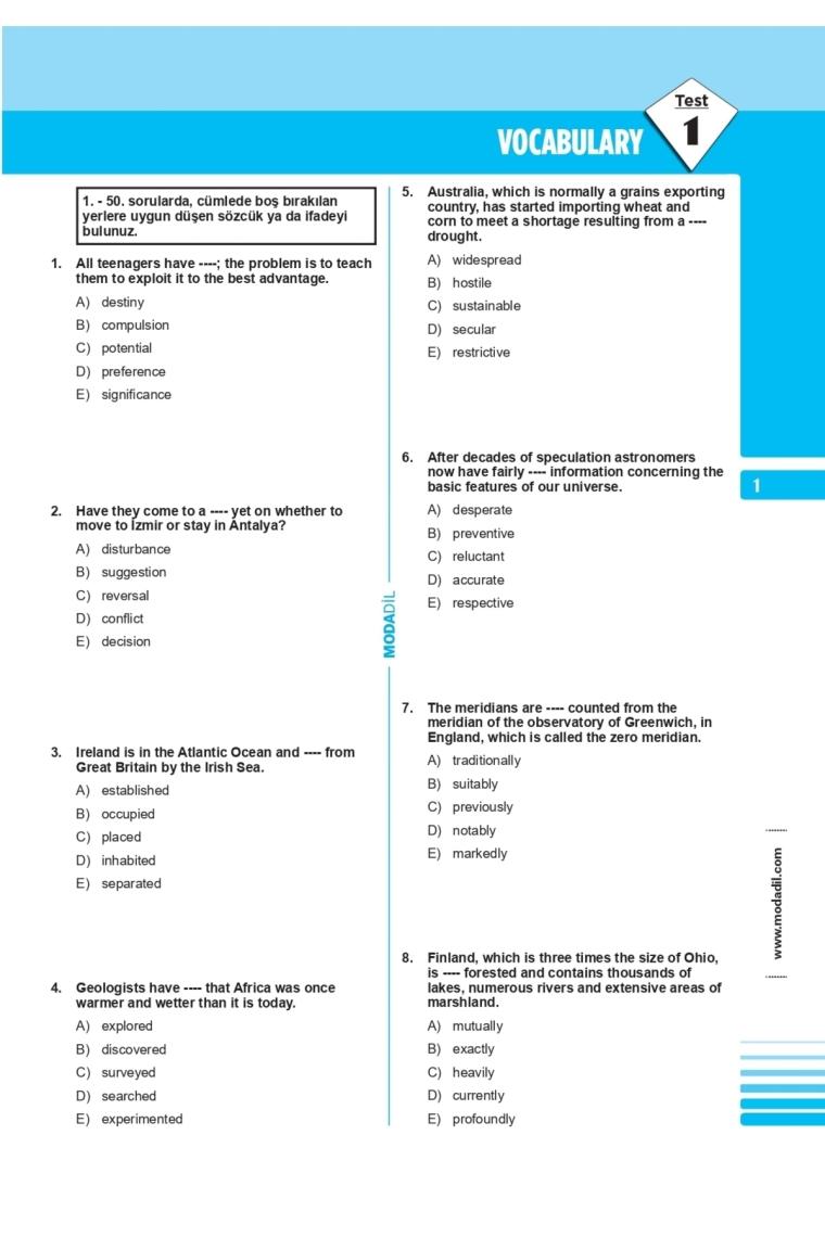 Advanced English Tests Yds-yökdil Soru Bankası