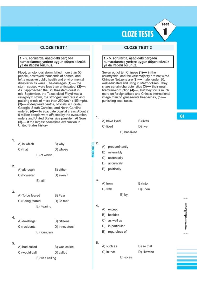 Advanced English Tests Yds-yökdil Soru Bankası