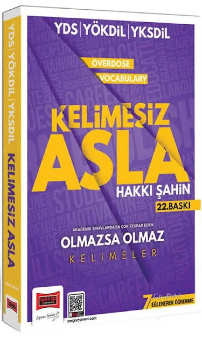 Yargı Yayınevi 2024 YDS YÖKDİL - YKSDİL Overdose Vocabulary Kelimesiz Asla 22. Baskı