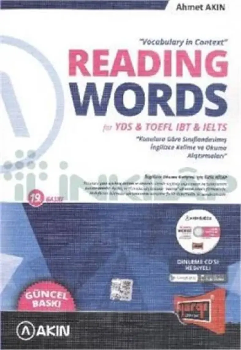 Yargı Yayınevi Akın Dil & Reading Words for YDS YÖKDİL TOEFL IBT IELTS