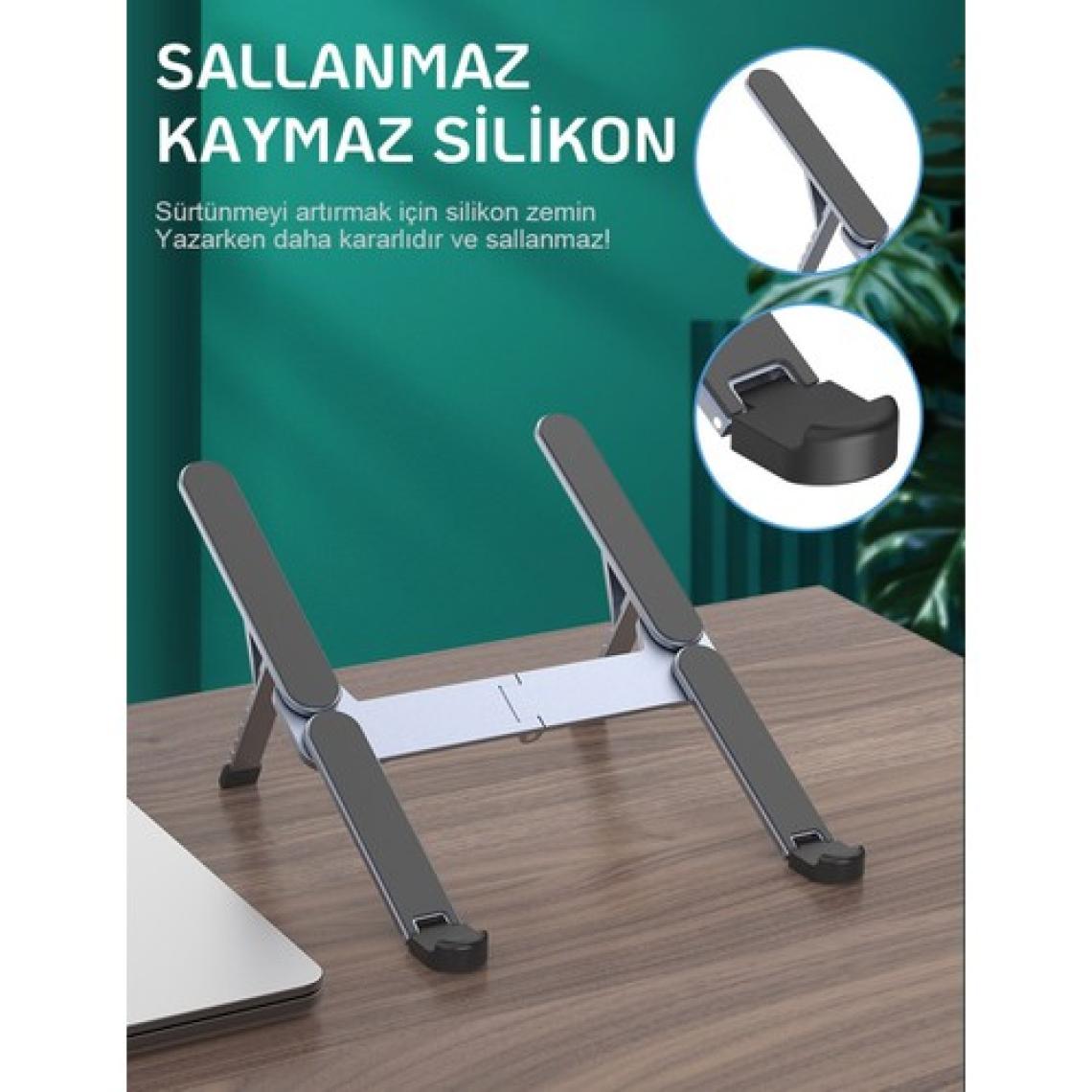 Voltix Dizüstü Bilgisayar Standı Yüksekliği Ayarlanabilir Katlanabilir Havalandırmalı Dizüstü Bilgisayar Standı