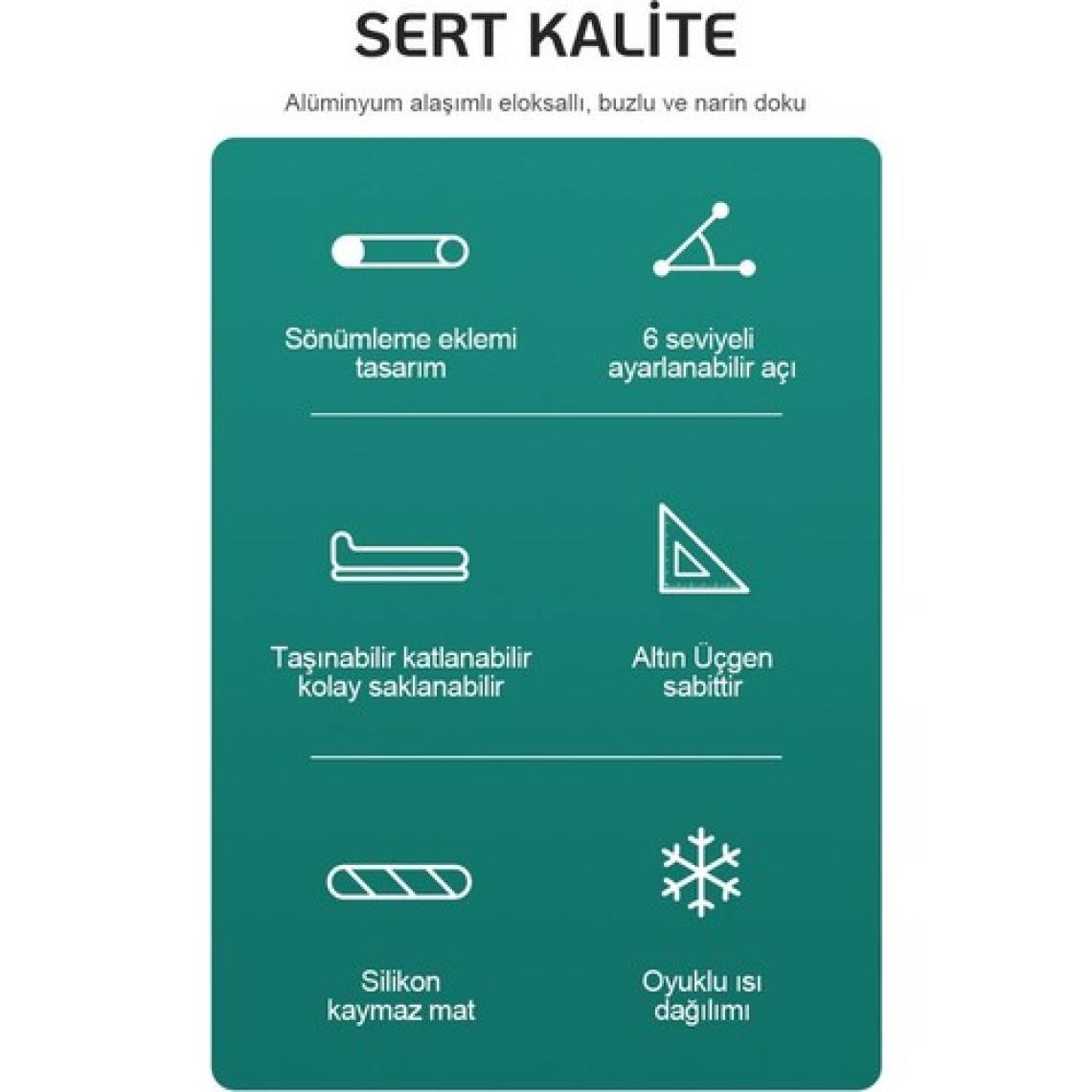 Voltix Dizüstü Bilgisayar Standı Yüksekliği Ayarlanabilir Katlanabilir Havalandırmalı Dizüstü Bilgisayar Standı