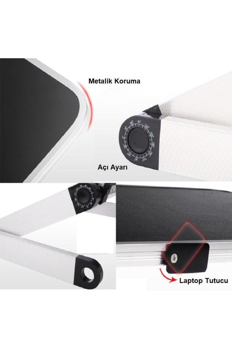 Upway Ayarlanabilir Katlanabilir Dizüstü Bilgisayar Masası Soğutucu Fanlı Macbook Stand