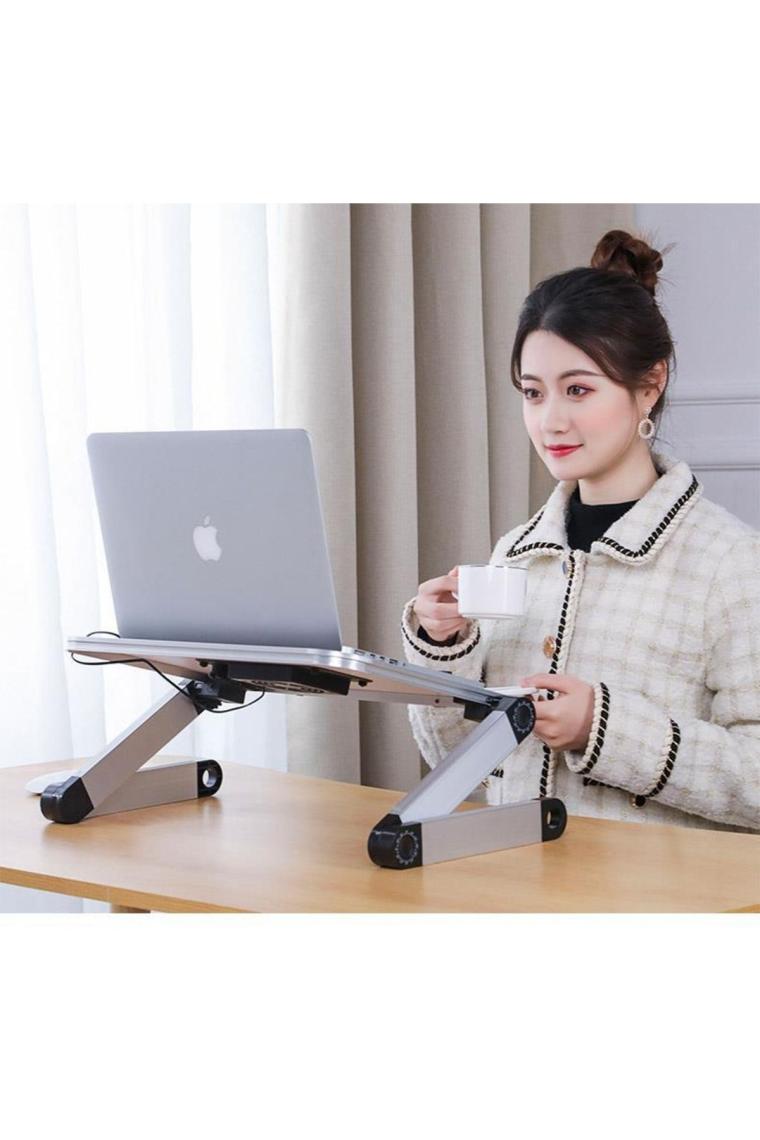 Upway Ayarlanabilir Katlanabilir Dizüstü Bilgisayar Masası Soğutucu Fanlı Macbook Stand