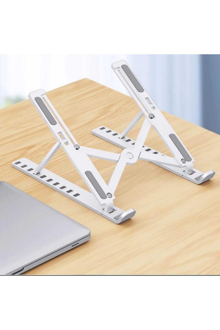 Plastik Beyaz Veya Siyah Renk Katlanabilir Ayarlı Dizüstü Laptop Standı