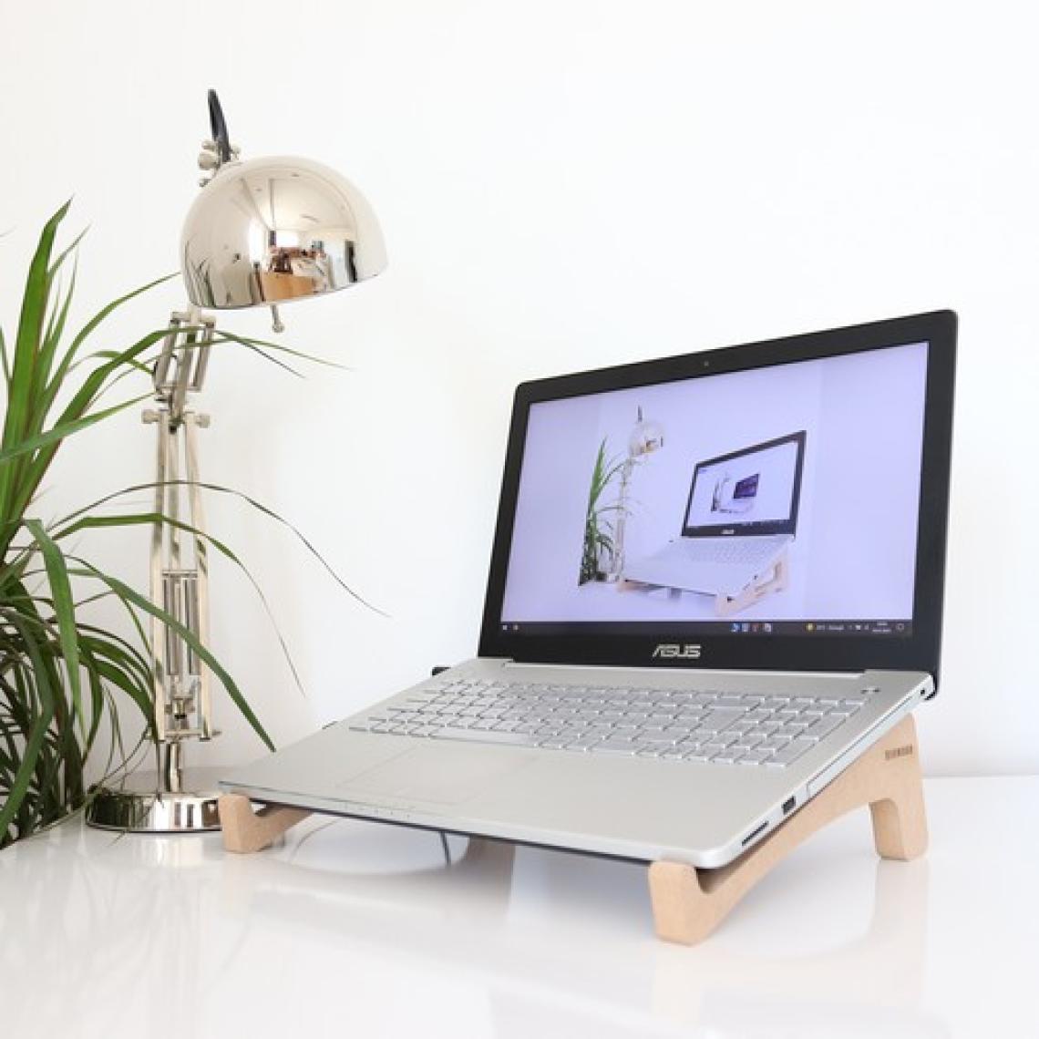 Hansdo Laptop Standı - Laptop Yükseltici - Notebook Standı - Ahşap - ALS1