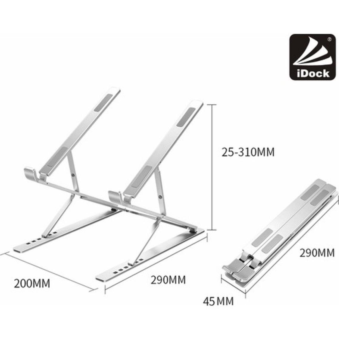 iDock N8 Çift Taraflı Ayarlı Katlanabilir Alüminyum Laptop Standı
