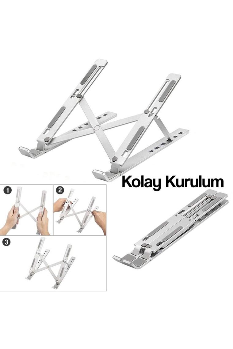 McStorey Laptop Standı Macbook Notebook Uyumlu Katlanabilir Taşınabilir Metal Standı