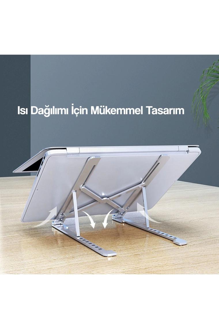 McStorey Laptop Standı Macbook Notebook Uyumlu Katlanabilir Taşınabilir Metal Standı
