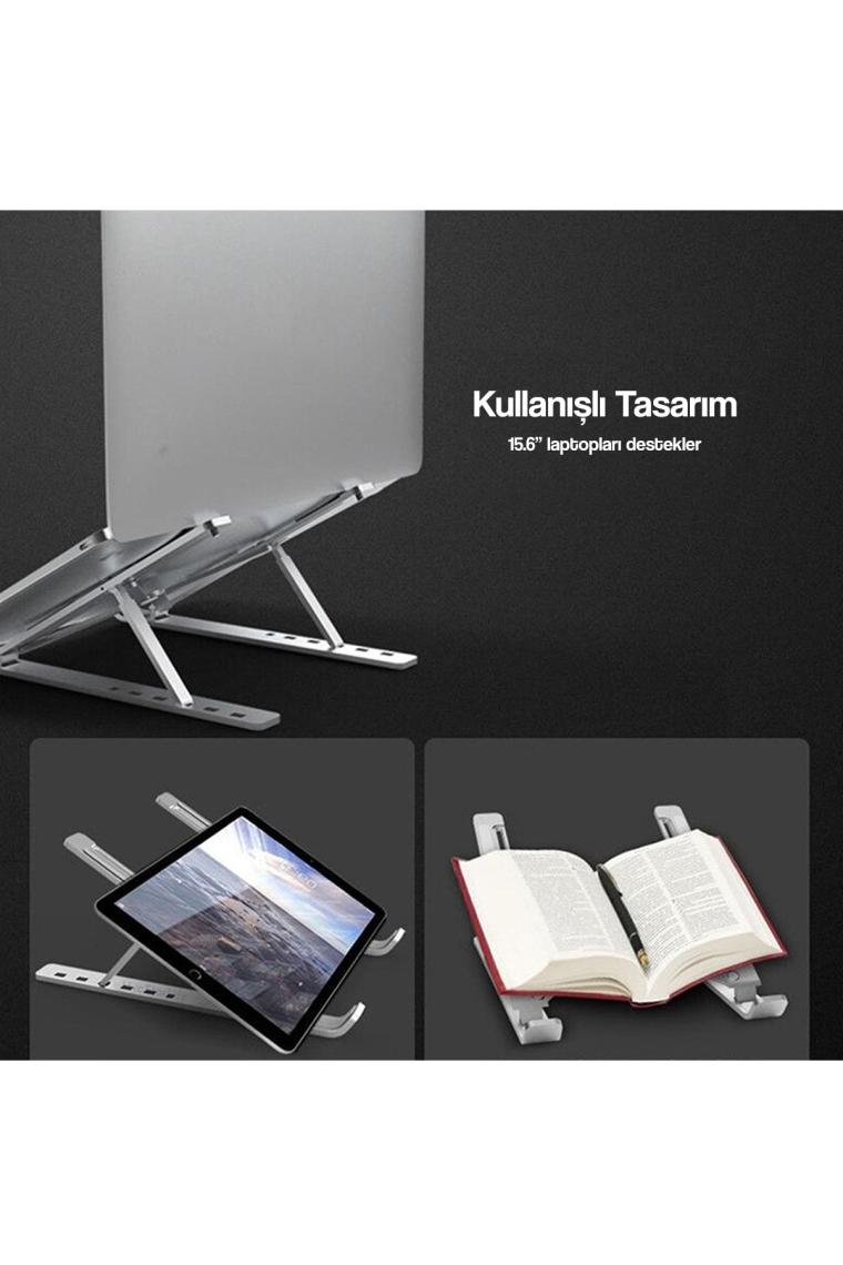 McStorey Laptop Standı Macbook Notebook Uyumlu Katlanabilir Taşınabilir Metal Standı
