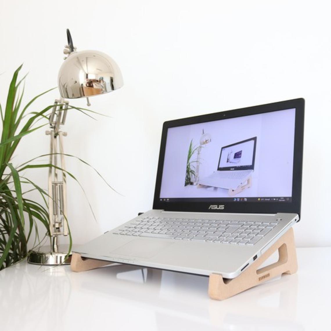 Hansdo Laptop Standı - Laptop Yükseltici - Notebook Standı - Ahşap - ALS2