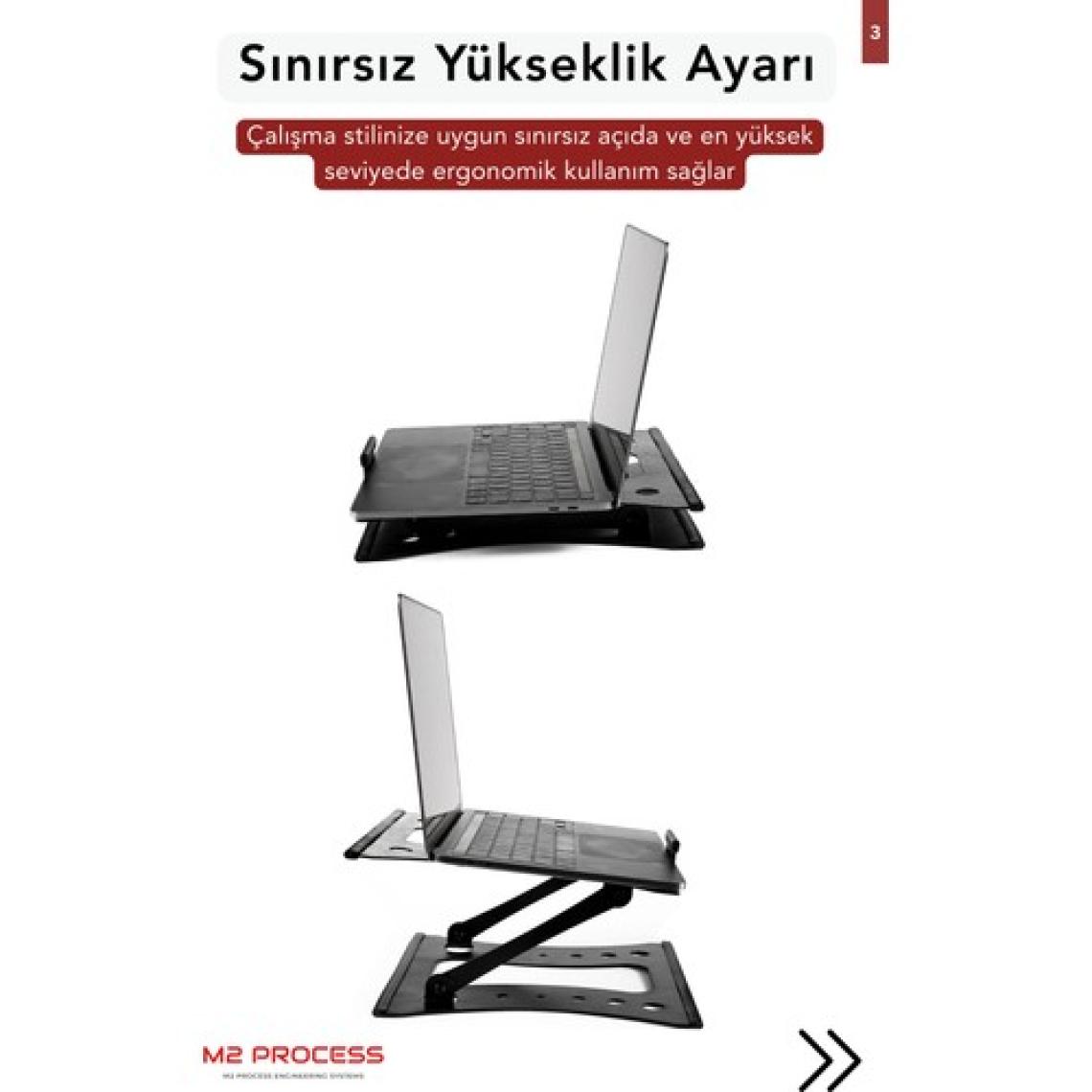 Tuneex Unlımıted - Tüm Modellerle Uyumlu Sınırsız Kademeli Çelik Notebook Laptop Standı Yükseltici Altlık