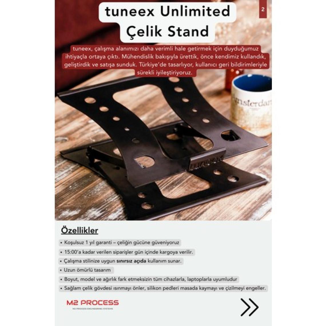 Tuneex Unlımıted - Tüm Modellerle Uyumlu Sınırsız Kademeli Çelik Notebook Laptop Standı Yükseltici Altlık