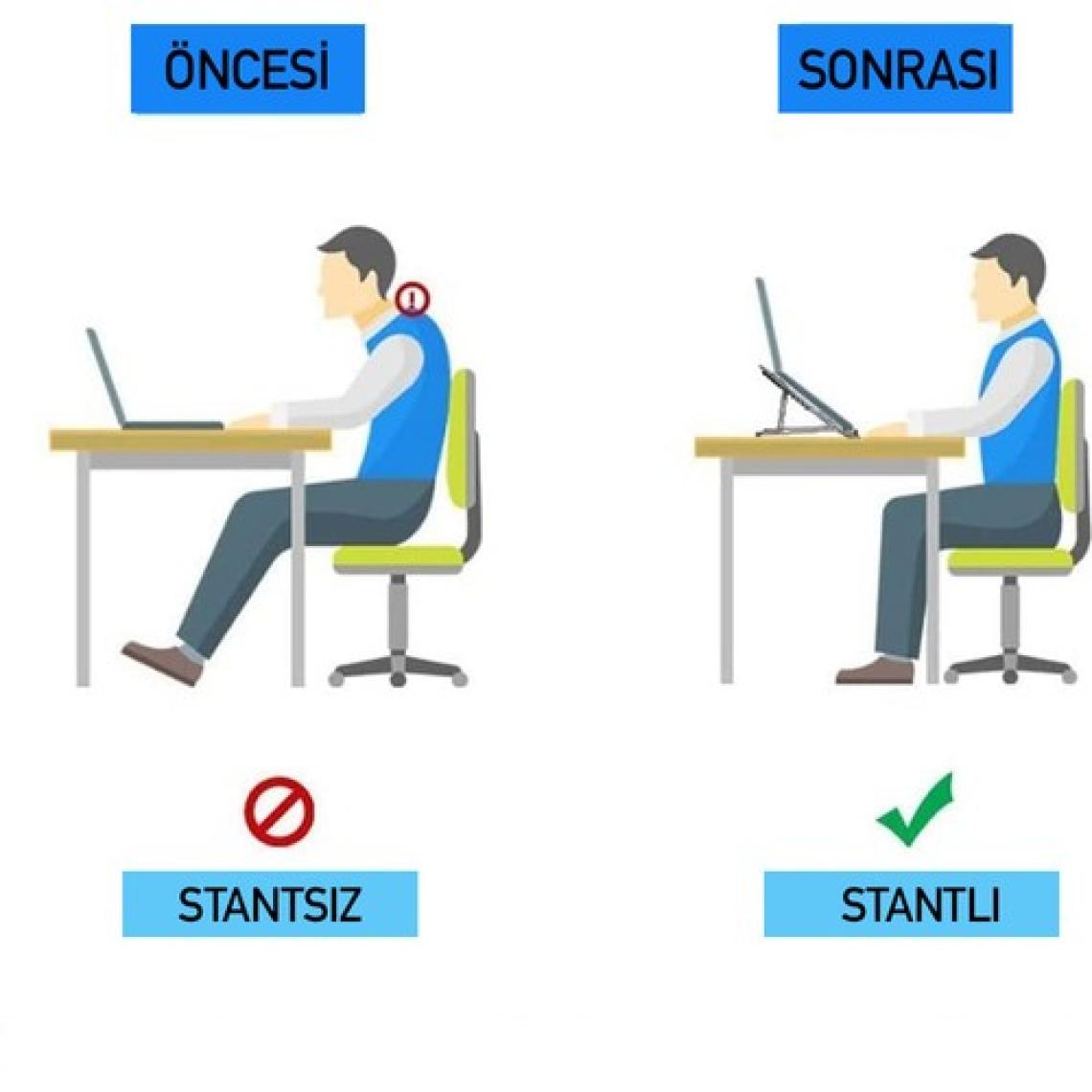 Robeve Taşınabilir Laptop Stant Bilgisayar Stant Notebook Stant Tüm Laptoplarla Uyumlu Bilgisayar Standı Taşınabilir Metal Kaymaz Stant Dizüstü Bilgisayar Stantları Stantı