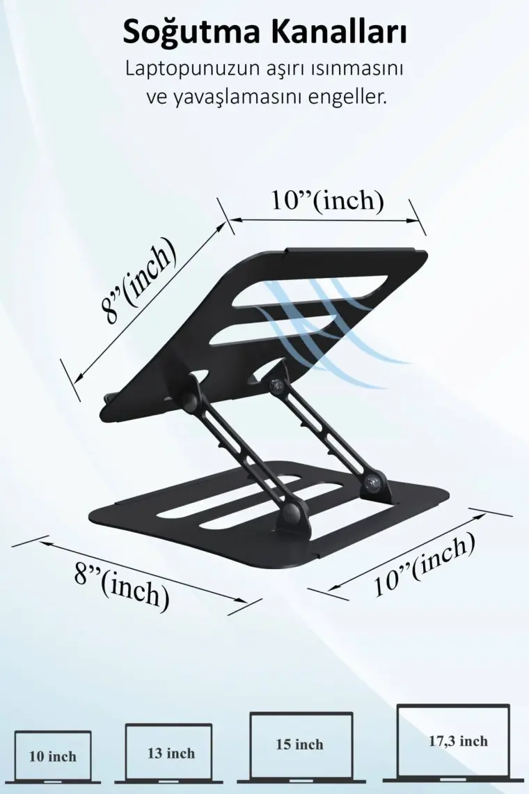 Jön Metal Katlanabilir Telefon Tutuculu Tüm Modellerle Uyumlu Ayarlanabilir Notebook Laptop Standı Yükseltici