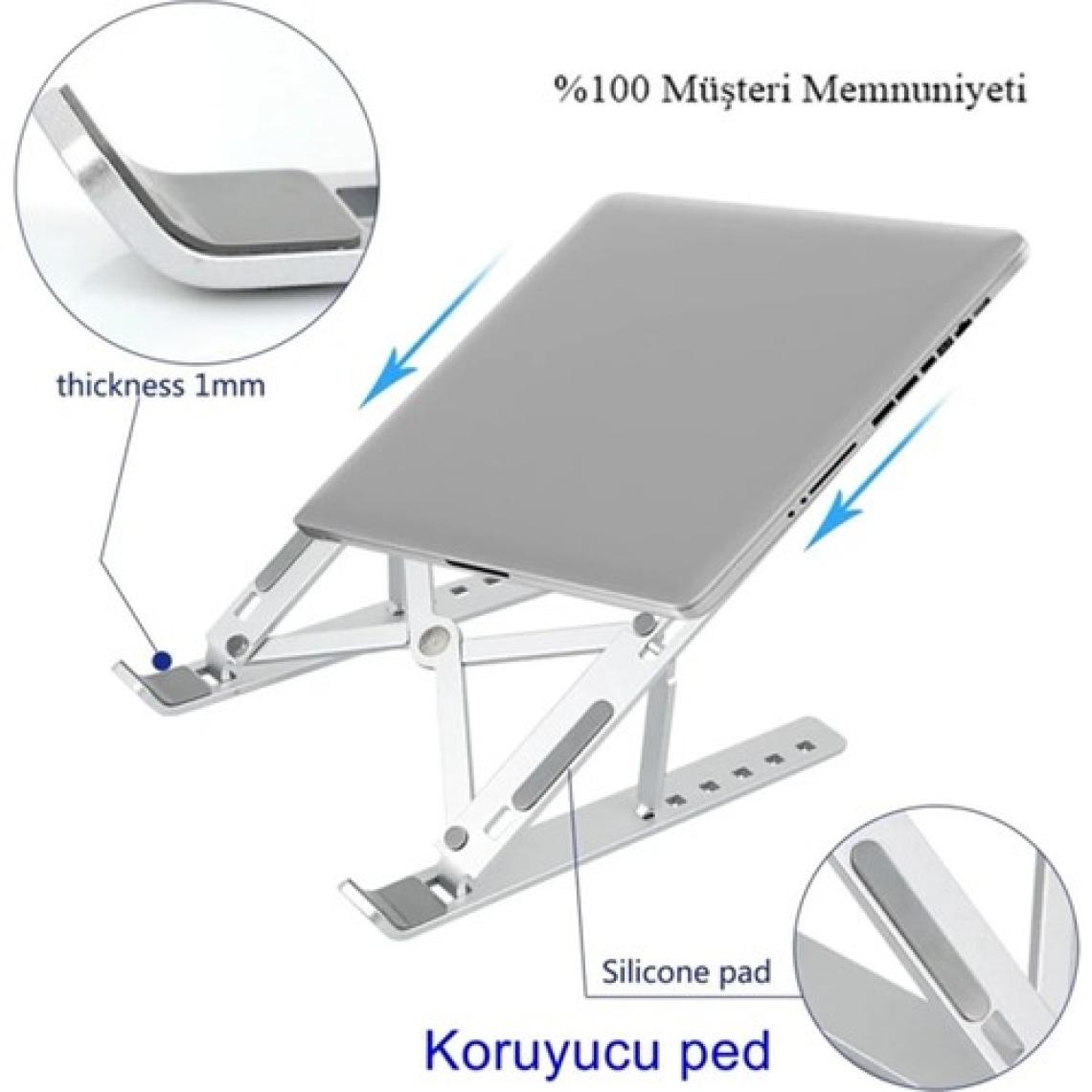 Qasul Laptop ve Tablet Stand Ayaklık Standı Alüminyum Katlanabilir Ergonomik Ayarlanabilir Tutucu