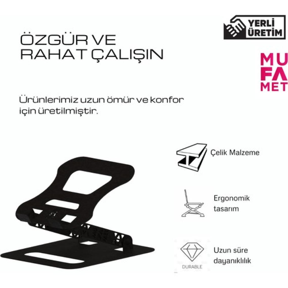 Tüm Modellerle Uyumlu Çelik Ayarlanır Laptop Standı Yükseltici Altlık