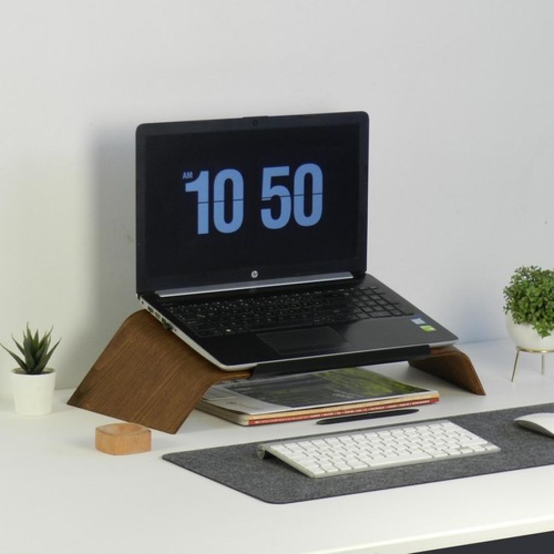 Fagus Wood Doğal Ağaç Laptop Masa Standı ve Yükseltici Notebook Tutucu